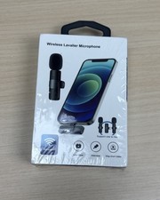 Lavalier Wireless Microphone System Rechargeable Black Recording New  Sealed