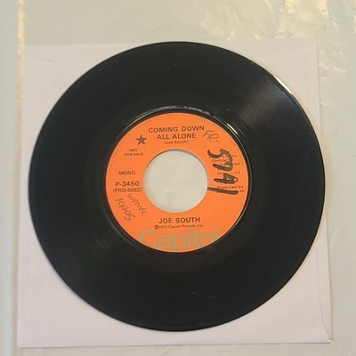 Joe South - Coming Down All Alone/ Same - Capitol Promo 45 RPM Record