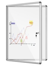 Mifuro 38"x28" Enclosed Bulletin Board, Lockable Weather-Resistant Aluminum N...