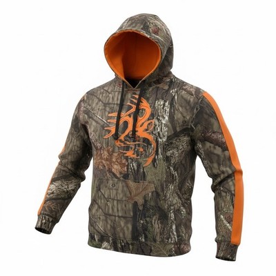 Legendary Whitetails Mossy Oak Camo Hoodie Mens XL Orange Trim