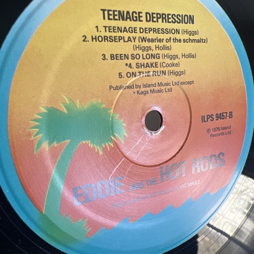 EDDIE AND THE HOT RODS TEENAGE DEPRESSION VINYL LP ISLAND UK 1976 + POSTER NM - Picture 6 of 12