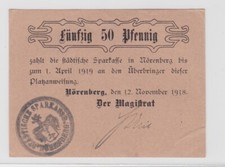 50 fenigów Banknot Notgeld Miasto Norenberg Ińsko na Pomorzu 1918 (135067)