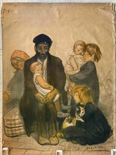 Le Locataire - Lithograph poster by Steinlen (1913) 46" x 62" Before lettering
