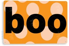 Boo Halloween Tin Metal Sign Holiday Ghost Costume Decor Tin Sign B297