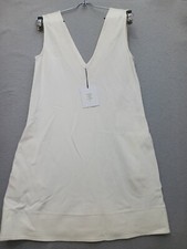 DVF Shift Dress 6 Optic White Sleeveless V-Neck Knee Length Casual Party