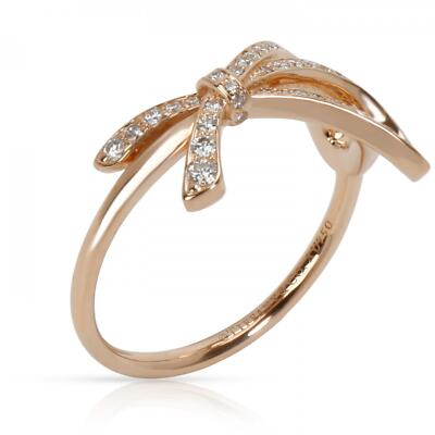 Tiffany & Co. Diamond 18k Rose Gold Ribbon Bow Ring Size 4.75 | eBay