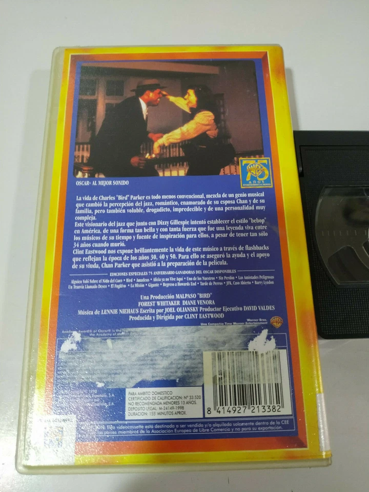 Bird Clint Eastwood Forest Whitaker VHS Tape Español - Image 2 of 3