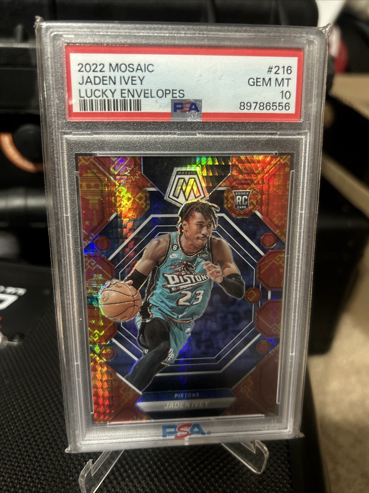 2022-23 Panini Mosaic Rookies Lucky Envelopes Prizm #216 Jaden Ivey /8 POP 1 RC