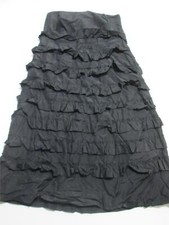 NWT Gap Womens Size 2 A-Line Dress Black Strapless Ruffle Zipper Side Casual