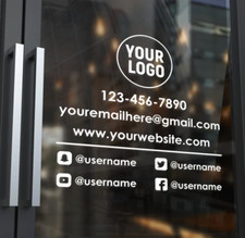 12in x 24 in Custom Business Window Decal - Business Door Sign - Custom Logo