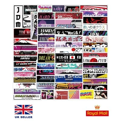65x Mini Slap Stickers Drift Jap JDM Decal EP3 S13 S14 S15 Silvia Supra RX7 Dub