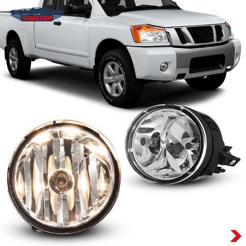 Fog Lights For 04-15 Nissan Titan Factory Bumper Driving Lamps Clear Lens Pair