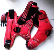 No Pull Dog Pet Harness Adjustable Control Vest Reflective  🐶  Red Size L NEW
