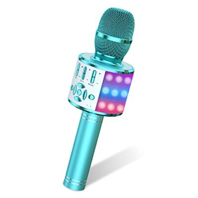 Mini Machine de Karaoké - KENETUOS - KENETUOSK29ROSE - 2 microphones - Bluetooth - Rechargeable USB - Jeux - Jouets