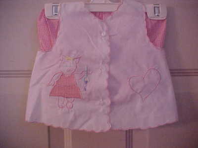 Girls 2 Piece Summer Outfit Size 3-6 Months Sleeveless Top Pink Bloomer Pants 