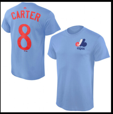 NEW Majestic Montreal Expos Tshirt Gary Carter #8 Cooperstown Sz S Throwback MLB