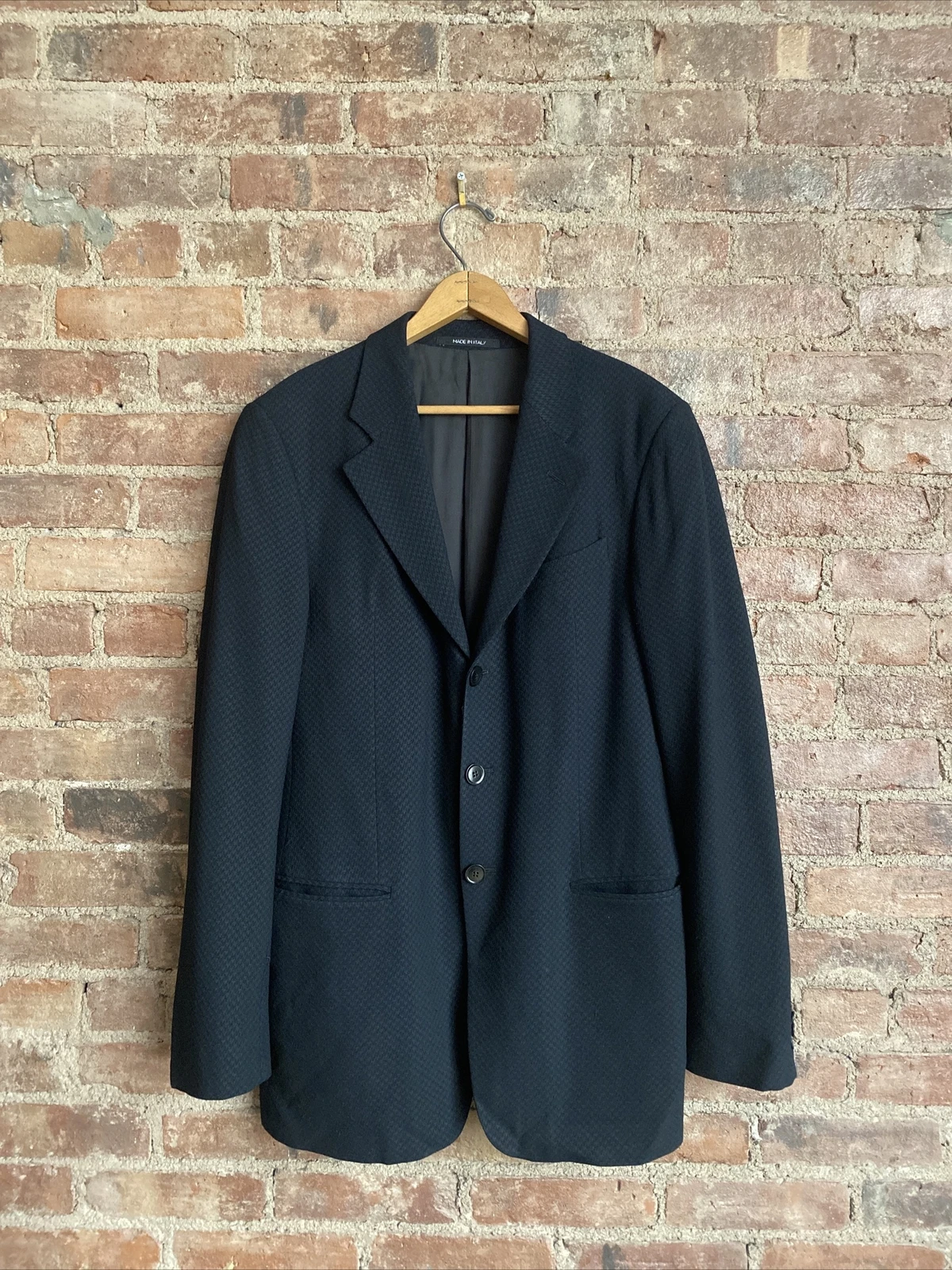 Giorgio Armani — Giorgio Armani Collezioni Men’s Jacket, Sz 40 Medium, Black Jacquard Italy