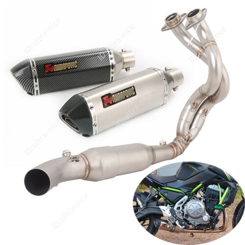 For Kawasaki Ninja 650 Z650 2023-2025 Full Exhaust System Front Pipe Muffler Tip - Picture 1 of 12
