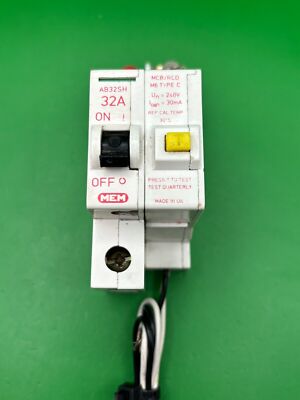 MEM AB32SH 32A Typ C 30mA MCB/RCD RCBO