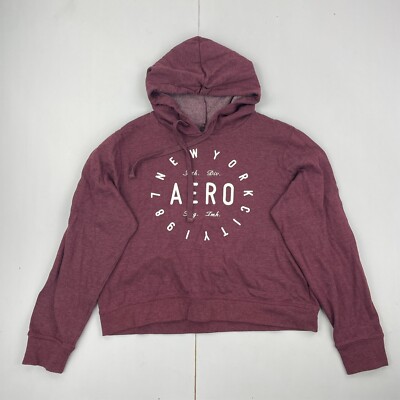 AEROPOSTALE Hoodie XL weinrot Damen Kapuzenpullover Kapuze Cropped