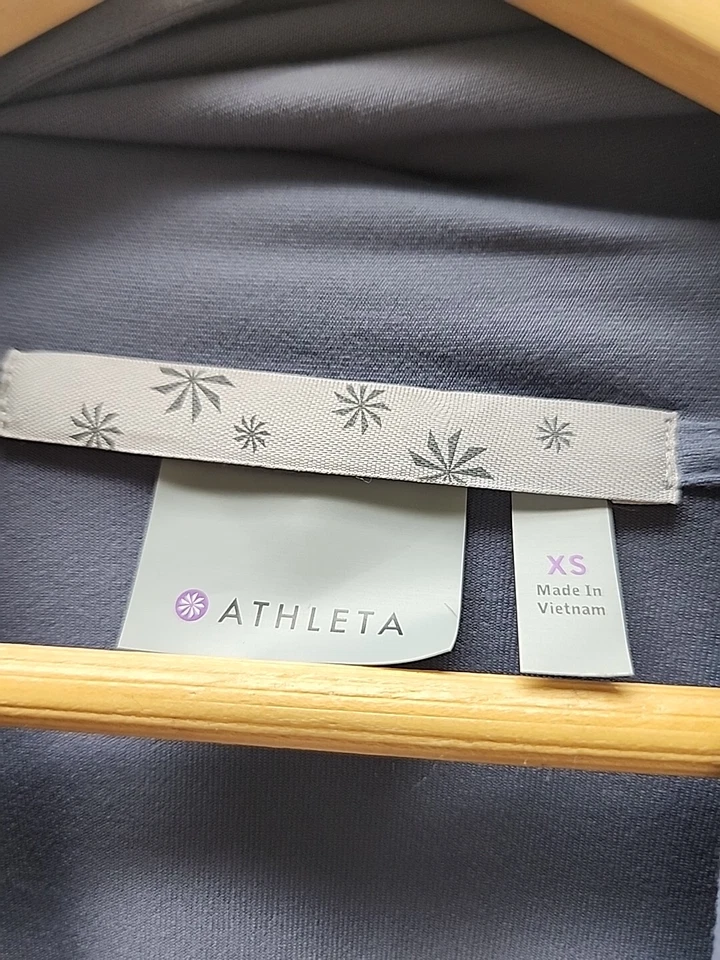 Cárdigan Athleta Mujer Abierto Agara Envolvente Gris Púrpura Talla XS Yoga Gimnasio Atletismo Foto 3 de 4