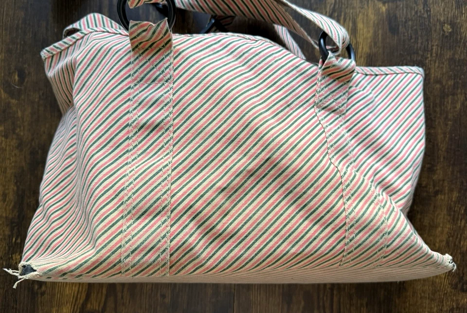 Bolso de Mano Kavu Mediano Rayas Rosa Verde Tela Colorido EDC Carryall Para Mujer’s Foto 3 de 4