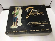 Vintage Paint By Number Set Kit Figurine Basket Girl Ceramic Unused Craft Master