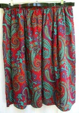 VTG 80'S..PAISLEY..GATHERED..SKIRT..USA..NEW..sz 2X