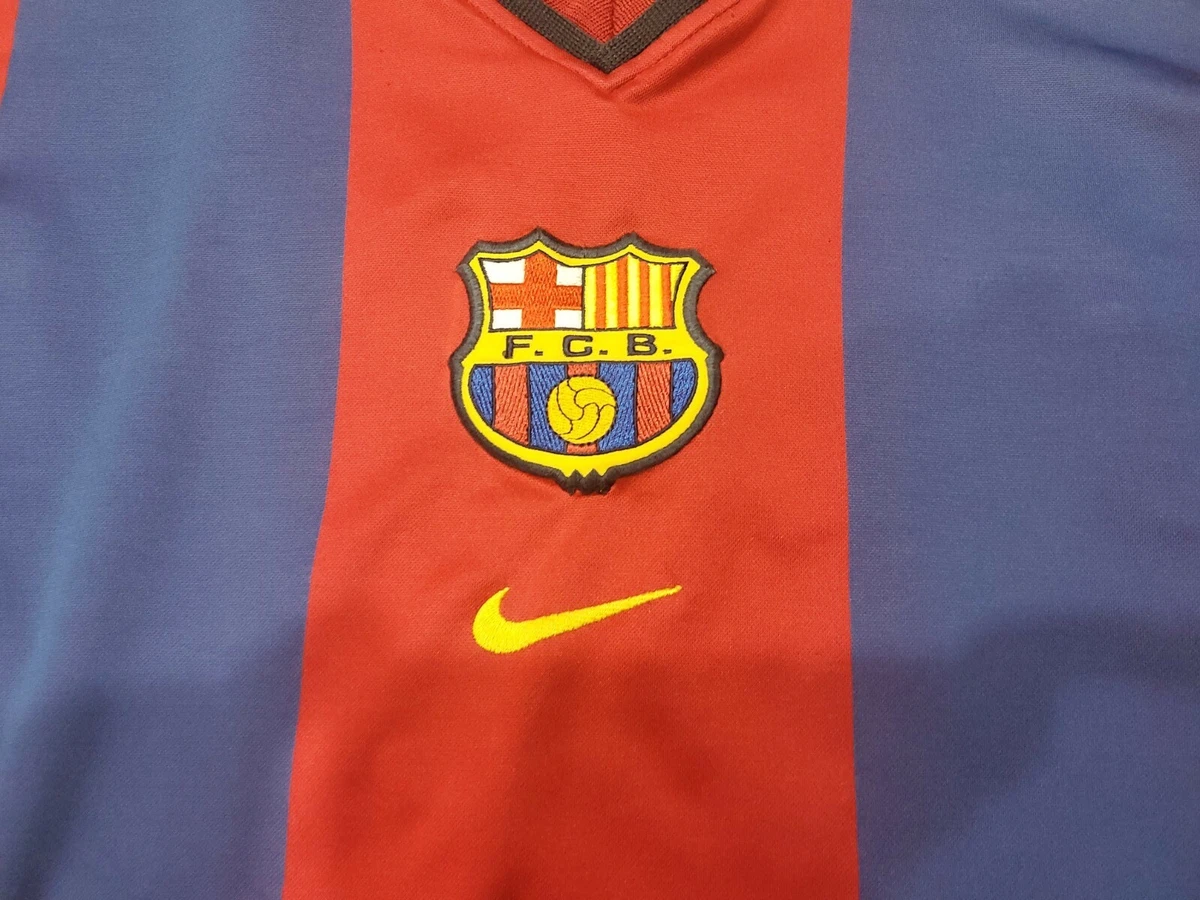 uitroepen Beringstraat waterbestendig VINTAGE 1999 NIKE FC BARCELONA CENTER SWOOSH JERSEY MEN&#039;S SZ SMALL  100TH YEAR!!! | eBay