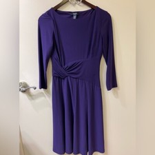 CHAPS NWOT Purple Women's Dress SLIPS OVERHEAD, FLATTERING STRETCH
