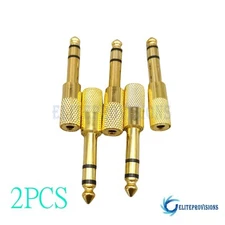 5x TRS Stereo Audio Headphone Adapter 6.35mm 1/4" Male to 3.5mm 1/8" Female Jack