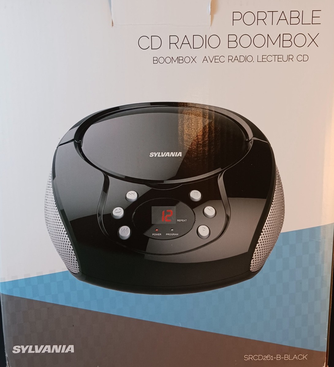 Sylvania Portable CD Radio Boombox Model SRCD261-B CD Player