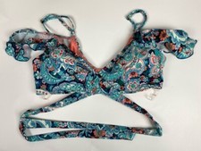 Urban Sea Bikini Top Womens L Dreamy G Wrap Swim Multicolor Floral Ruffle New
