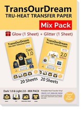 Tru-Iron on Heat Transfer Paper for Dark and Light T Shirts 20 20 2 Sheets 8....