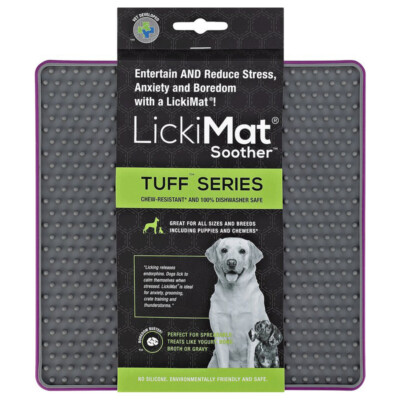 LickiMat Soother Tuff purple für Hunde - Futtermatte 20x20 cm, spülmaschinenfest