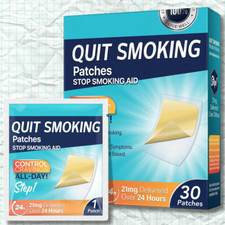 Quit Smoking Nicotine Patches, 30 Patches, 21mg Step 1 Stop Smoking Aids Patches