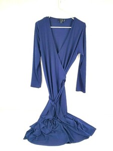 navy long sleeve wrap dress