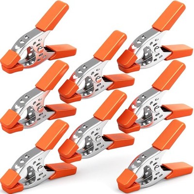 8-Piece 4'' inch Spring Clamp, Heavy Duty Spring Metal Spring Clamps Orange