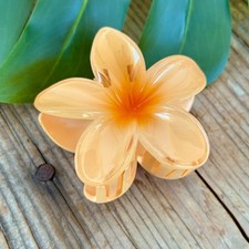 Orange 2 Tone Plumeria Flower Claw Clip - Hair Clips for Women - Claw Clips