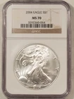2004 $1 AMERICAN SILVER EAGLE 1 OZ .999 - NGC MS-70