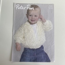 Peter Pan Knitting Pattern P1051 Loopy Jacket & Bonnet DK 51-61cm 