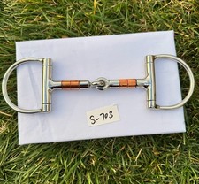 Horse Bit Western Hinged Futurity Low Port D Ring Horse Snaffle W/Roller Copper