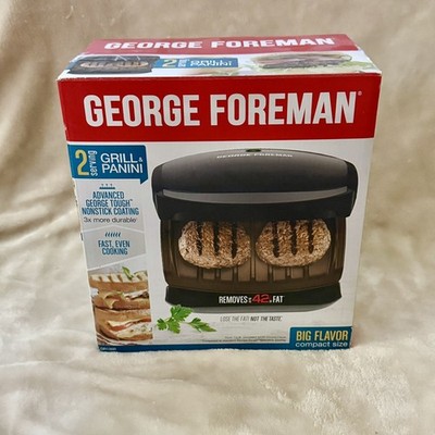 George Foreman Compact 2 Serving Grill GR10B NEW IN BOX