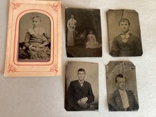5 Tin Type Photos/Young Girl/Mother & Dtr.++