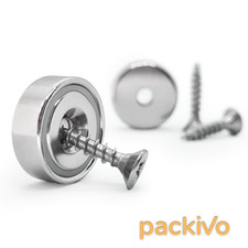 Neodym Magnete mit Loch Bohrung Senkung 20mm 10KG inkl. Schrauben Scheibe Rund