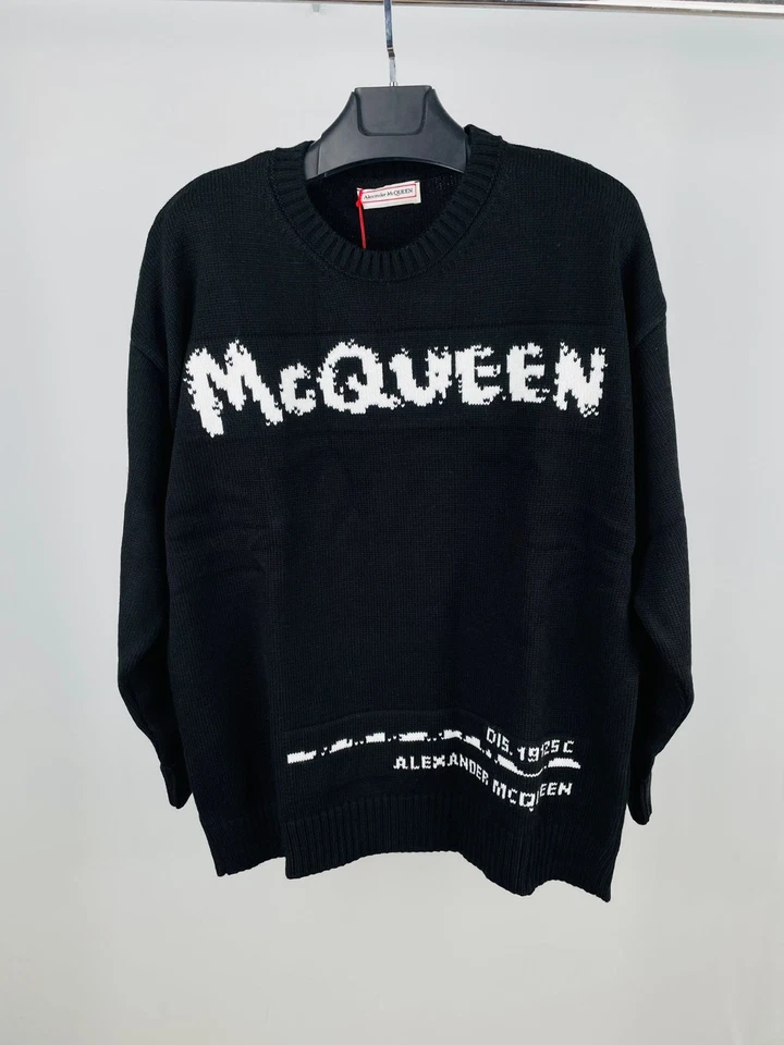 A.Mcqueen Men’s Knitted Sweater Black Embroidered Size 2XL - Image 2 of 4