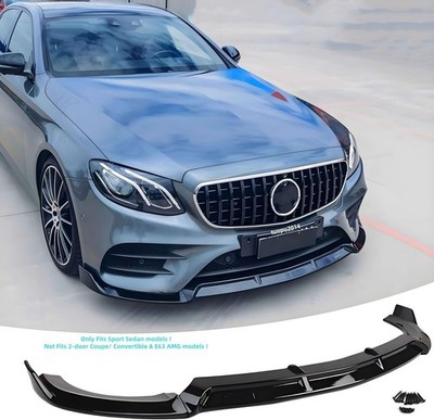 Fit For Mercedes E-Class W213 4DR E43 E53 Front Splitter Lip Gloss Black 2017-20