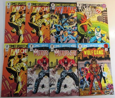 Comics' Greatest World Lot 8#Mecha x3,Pit Bulls,Hero Zero,Motorhead x2,Wolf Gang