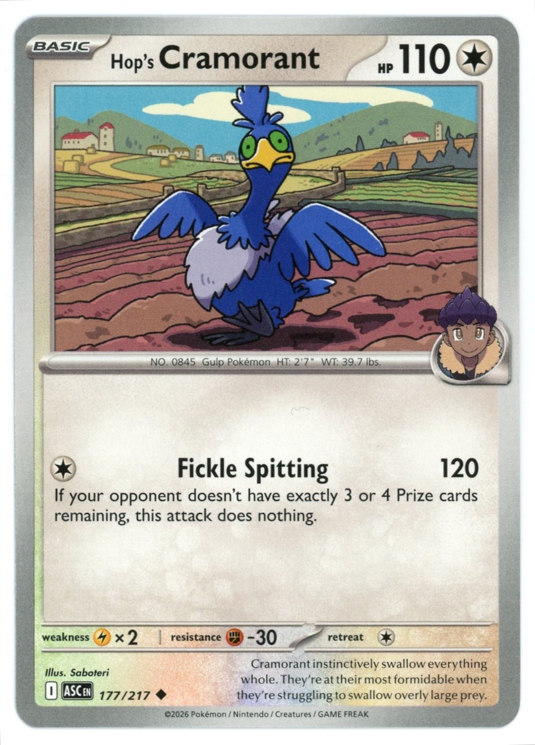 Hop's Cramorant - 177/217 - Ascended Heroes ASC - Pokemon - NM/M