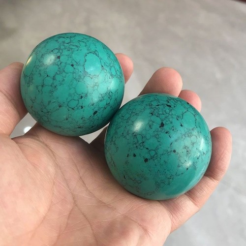 Imitation Turquoise Stone Hand Exercise Massage Balls Pair Unisex | eBay
